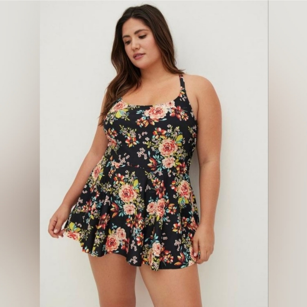Torrid EUC Floral One Piece Swimsuit